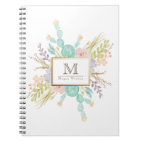 Aquarelle de bouquet Succulente | Initiale