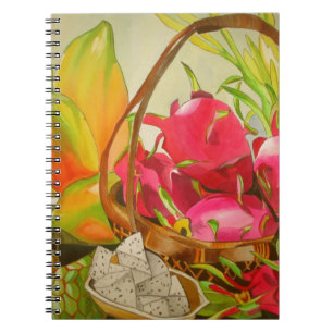 Carnet Aquarelle de fruits tropicaux art original vie mor