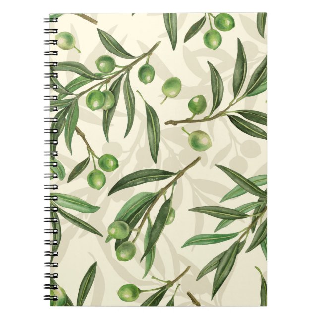 Carnet Aquarelle des branches d'olive (Devant)
