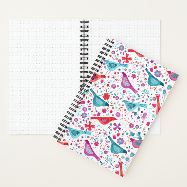Carnet Aquarelle d'oiseau Boho floral (À l'intérieur)