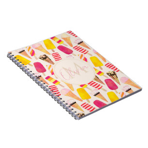Carnet Aquarelle douce été crème glacée