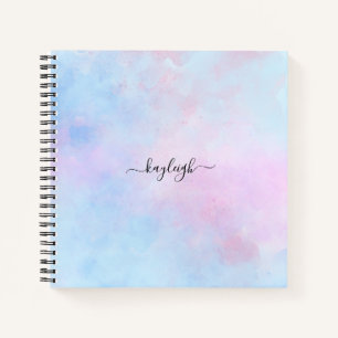 Carnet Aquarelle Dreamy Rose bleu turquoise