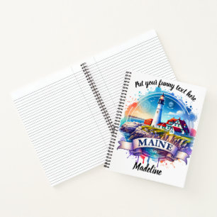 Carnet Aquarelle du phare côtier du Maine