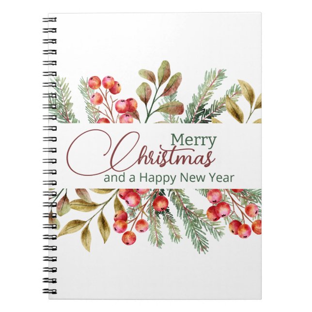Carnet Aquarelle élégante de Noël (Devant)