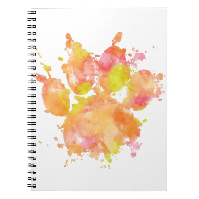Carnet Aquarelle Empreinte de patte de chien (Devant)