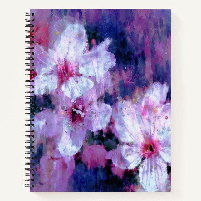 Carnet Aquarelle en fleur d'amande (Devant)