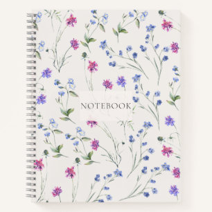 Carnet Aquarelle Fleur sauvage Floral Motif Planificateur