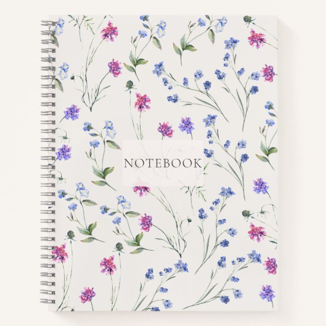 Carnet Aquarelle Fleur sauvage Floral Motif Planificateur (Devant)