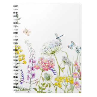 Carnet Aquarelle Fleur sauvage prairie florale d'été