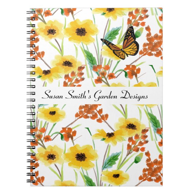 Carnet Aquarelle Floral Garden Design (Devant)