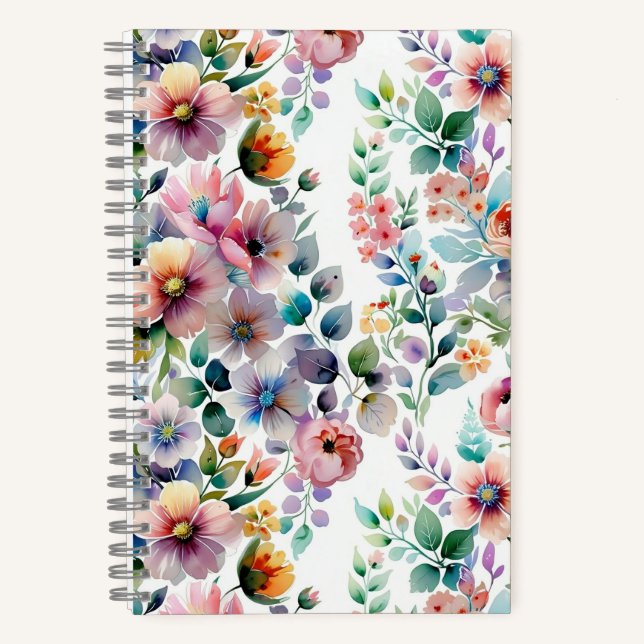 Carnet Aquarelle Floral Motif sans joint (Recto)