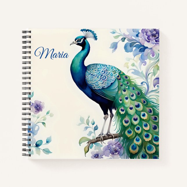 Carnet Aquarelle florale Peacock (Devant)