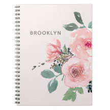 Aquarelle florale rose pâle