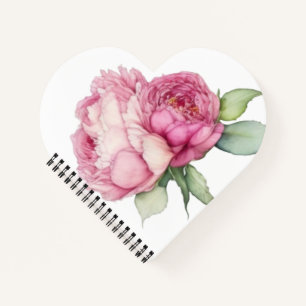 Carnet Aquarelle florale rose pis rose roses roses