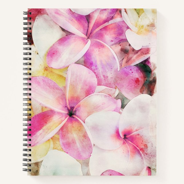 Carnet Aquarelle florale tropicale hawaïenne (Devant)