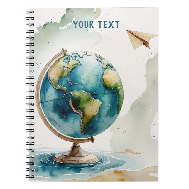Carnet Aquarelle Globe Art - Où que vous alliez (Devant)