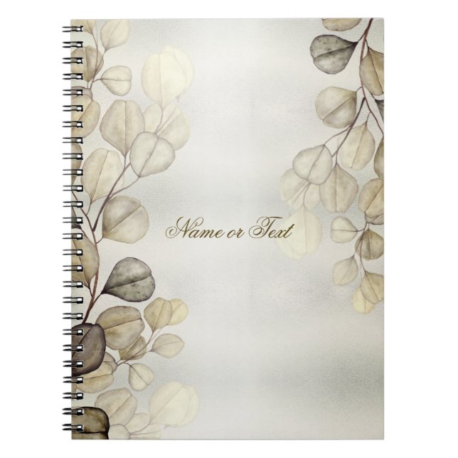 Carnet Aquarelle Golden Eucalyptus Foliage brillant éléga (Devant)