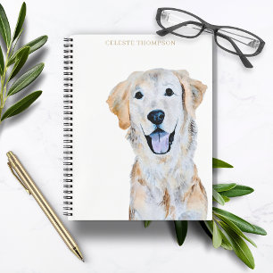 Carnet Aquarelle Golden Retriever Chien Personnaliser