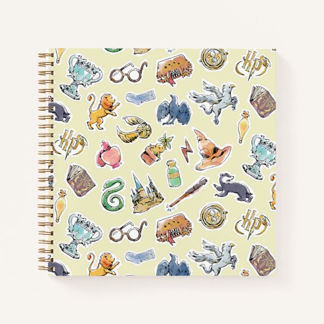Carnet Aquarelle Icônes Harry Potter (Devant)