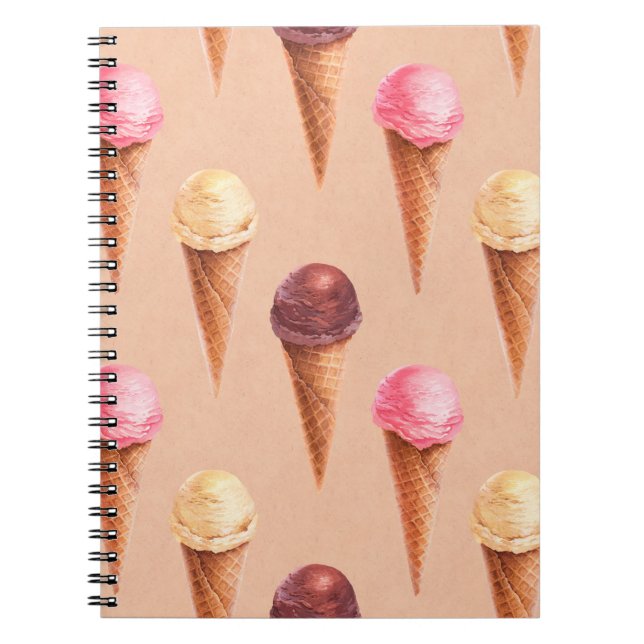 Carnet Aquarelle illustration de crème glacée. Pat sans j (Devant)