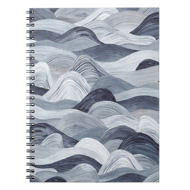 Carnet Aquarelle Indigo Vague sans fil (Devant)