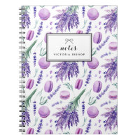 Aquarelle Lavande et Macarons Motif Personnalisé