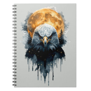 Carnet Aquarelle majestueuse de l'aigle américain sous la