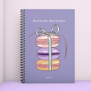 Carnet Aquarelle mignonne Macarons Baking Sweet Purple