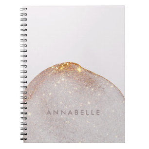 Carnet Aquarelle moderne en or girly formes simple élégan