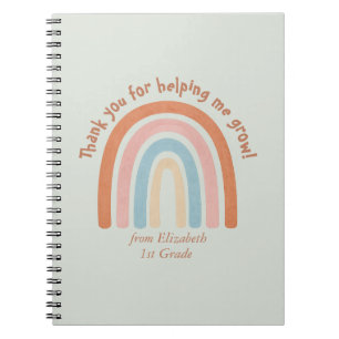 Carnet Aquarelle moderne Rainbow Teacher Merci