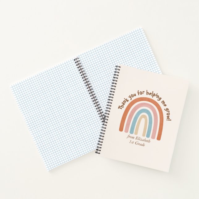 Carnet Aquarelle moderne Rainbow Teacher Merci (Intérieur)