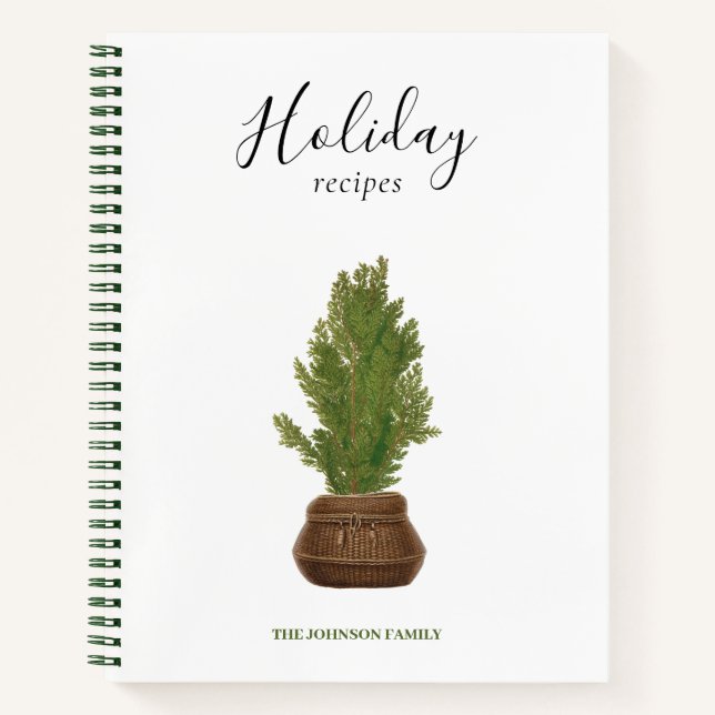 Carnet Aquarelle moderne Recettes de Noël (Devant)