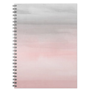 Carnet Aquarelle moderne rose et gris brillant Ombre Glam