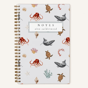 Carnet Aquarelle moderne Sea Life Personnalisé