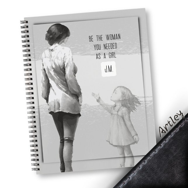 Carnet Aquarelle Monogramme Femme Trauma Motivation (Créateur téléchargé)