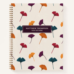 Carnet Aquarelle Motif Ginkgo Leaf Automne Couleurs d'aut