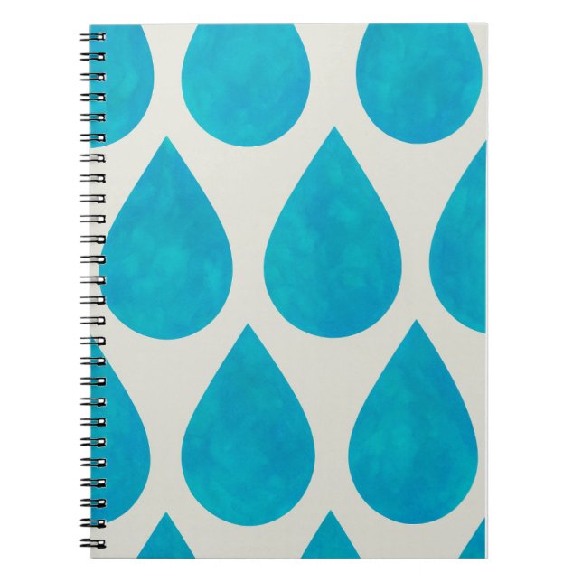 Carnet Aquarelle Motif Raindrops/Teardrops (Devant)
