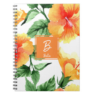 Carnet Aquarelle Orange Blossom Monogramme