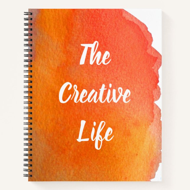 Carnet Aquarelle orange la citation de vie créative (Devant)
