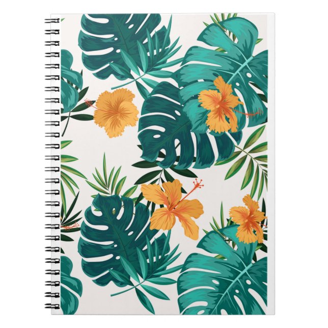 Carnet Aquarelle Palme tropicale, Hibiskus hawaïen (Devant)