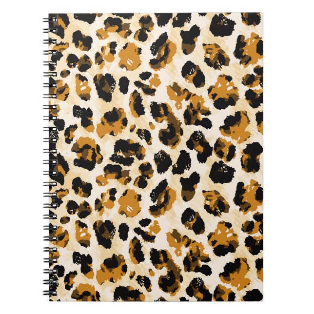 Carnet Aquarelle peau léopard, dégradé cravate-teint. (Devant)