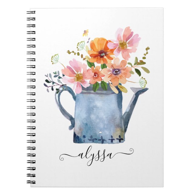 Carnet Aquarelle peinte à la main Floral (Devant)