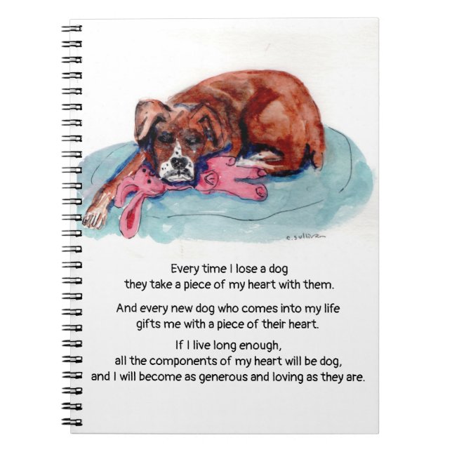 Carnet Aquarelle peinture de chiot & message de guérison- (Devant)