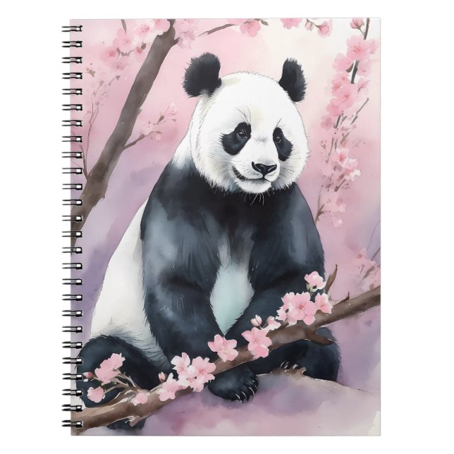 Carnet Aquarelle Peinture Panda Ours (Devant)
