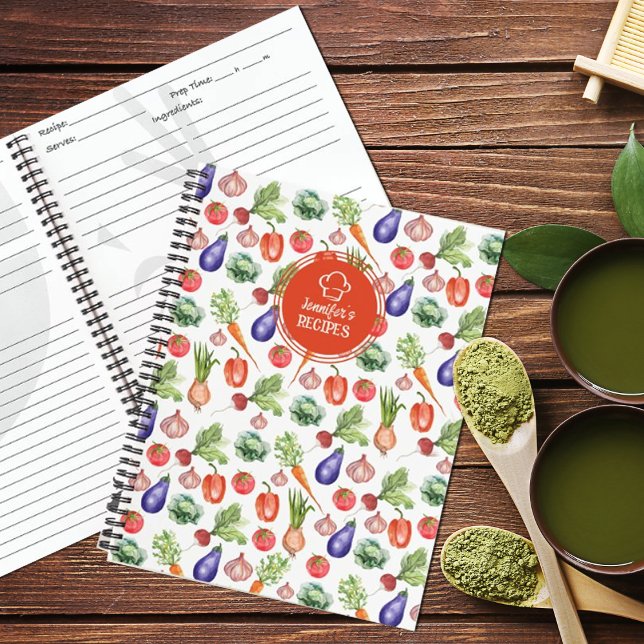 Carnet Aquarelle personnalisée Légumes Cuisine (Créateur téléchargé)
