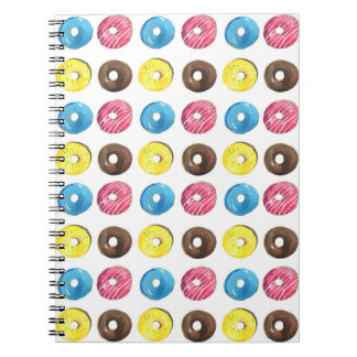 Carnet Aquarelle petits beignets, motif sans soudure.