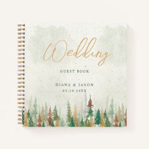Carnet Aquarelle Pins de forêt rustique