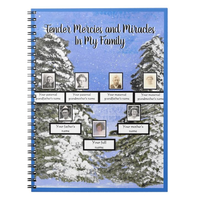 Carnet Aquarelle Pins neigeux Mercies Family Tree (Devant)