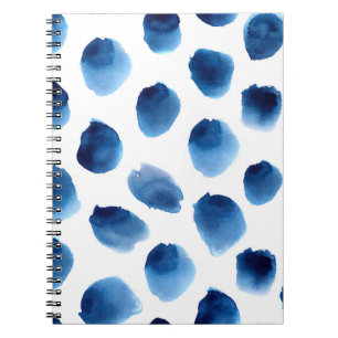 Carnet Aquarelle Points Bleus : Peint à la main sans cout