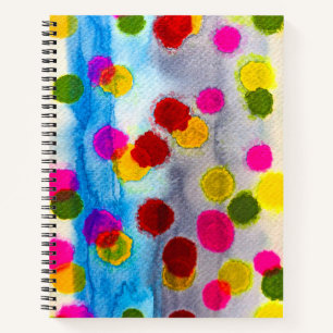 Carnet Aquarelle pois bleue abstraite
